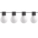 LED lauko saulės girlianda, 7m, 20 lizdų, G50, matinės lemputės, šilta balta šviesa