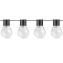 LED lauko saulės girlianda, 7m, 20 lizdų, G50, skaidrios lemputės, šilta balta šviesa