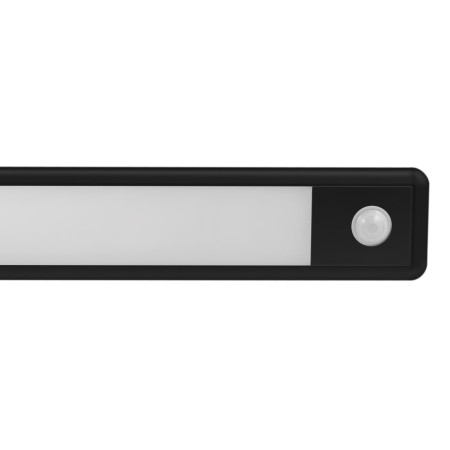LED šviestuvas, 1.5W, PIR jutiklis, juodas, šilta balta šviesa