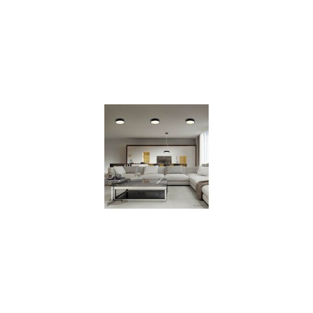 LED lubų šviestuvas, 18W, juodas, neutrali balta šviesa