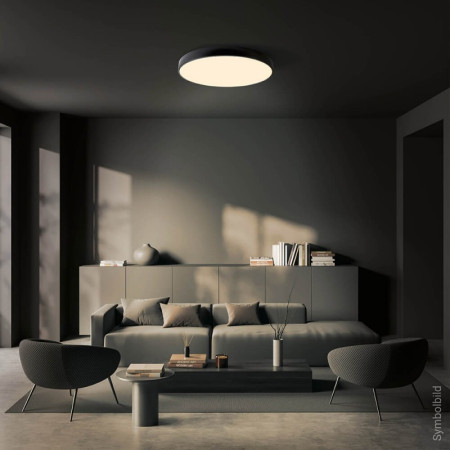 LED lubų šviestuvas, 54W, juodas, šilta balta šviesa