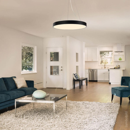 LED lubų šviestuvas, 54W, juodas, šilta balta šviesa