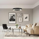 LED lubų šviestuvas, 36W, juodas, apvalus, neutrali balta šviesa