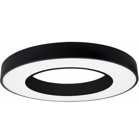 LED lubų šviestuvas, 36W, juodas, apvalus, šilta balta šviesa