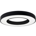 LED lubų šviestuvas, 36W, juodas, apvalus, šilta balta šviesa