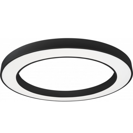 LED lubų šviestuvas, 64W, juodas, apvalus, neutrali balta šviesa