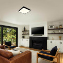 LED lubų šviestuvas, 36W, juodas, kvadratinis, neutrali balta šviesa