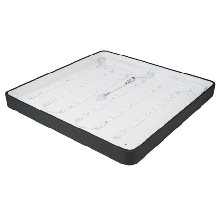 LED lubų šviestuvas, 64W, juodas, kvadratinis, neutrali balta šviesa