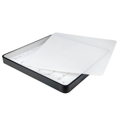 LED lubų šviestuvas, 64W, juodas, kvadratinis, neutrali balta šviesa