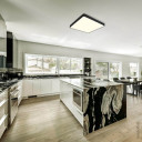 LED lubų šviestuvas, 64W, juodas, kvadratinis, neutrali balta šviesa