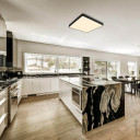 LED lubų šviestuvas, 64W, juodas, kvadratinis, šilta balta šviesa