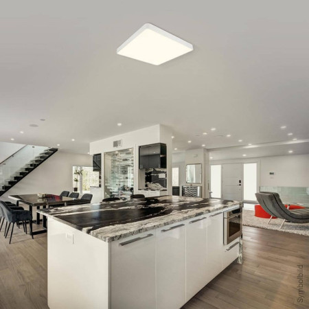 LED lubų šviestuvas, 64W, baltas, kvadratinis, neutrali balta šviesa