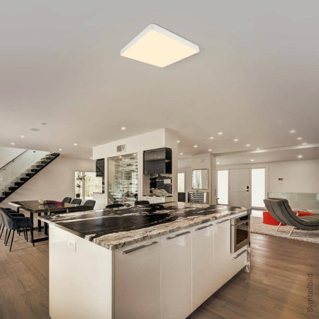 LED lubų šviestuvas, 64W, baltas, kvadratinis, šilta balta šviesa