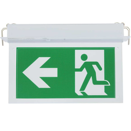 LED evakuacinis šviestuvas, 2W, 3 val., lubinis, įleidžiamas, su rodykle
