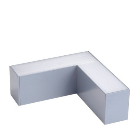 LED linijinis L sujungimas, 10W, sidabrinis, plonas, neutrali balta šviesa