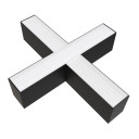 LED linijinis X sujungimas, 20W, juodas, plonas, neutrali balta šviesa