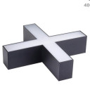 LED linijinis X sujungimas, 20W, juodas, plonas, neutrali balta šviesa