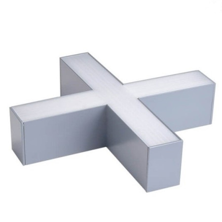 LED linijinis X sujungimas, 20W, sidabrinis, plonas, neutrali balta šviesa