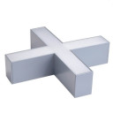 LED linijinis X sujungimas, 20W, sidabrinis, plonas, neutrali balta šviesa