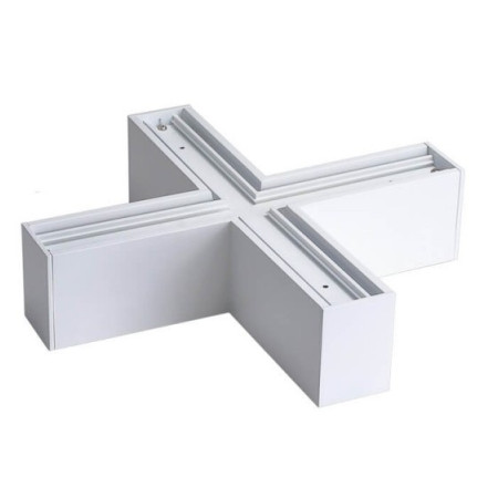 LED linijinis X sujungimas, 20W, baltas, plonas, neutrali balta šviesa