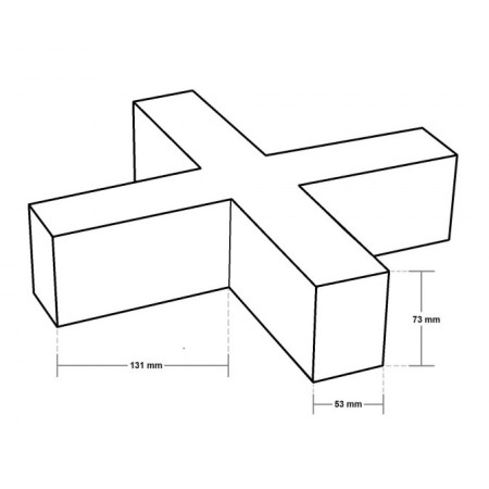 LED linijinis X sujungimas, 20W, baltas, plonas, neutrali balta šviesa