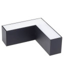 LED linijinis L sujungimas, 10W, juodas, plonas, šalta balta šviesa