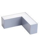 LED linijinis L sujungimas, 10W, sidabrinis, plonas, šalta balta šviesa