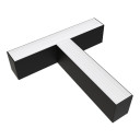 LED linijinis T sujungimas, 15W, juodas, plonas, šalta balta šviesa