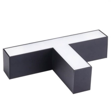 LED linijinis T sujungimas, 15W, juodas, plonas, šalta balta šviesa