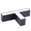 LED linijinis T sujungimas, 15W, juodas, plonas, šalta balta šviesa