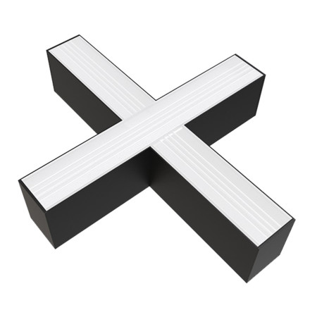 LED linijinis X sujungimas, 20W, juodas, plonas, šalta balta šviesa