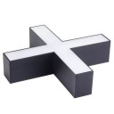 LED linijinis X sujungimas, 20W, juodas, plonas, šalta balta šviesa