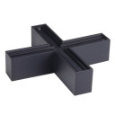 LED linijinis X sujungimas, 20W, juodas, plonas, šalta balta šviesa