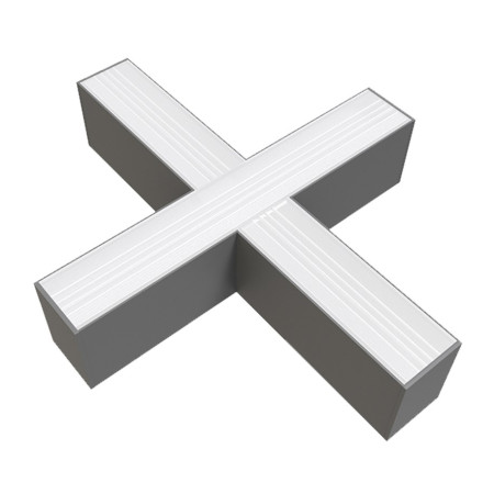 LED linijinis X sujungimas, 20W, sidabrinis, plonas, šalta balta šviesa