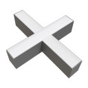 LED linijinis X sujungimas, 20W, sidabrinis, plonas, šalta balta šviesa