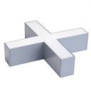 LED linijinis X sujungimas, 20W, sidabrinis, plonas, šalta balta šviesa