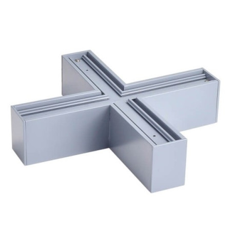 LED linijinis X sujungimas, 20W, sidabrinis, plonas, šalta balta šviesa