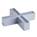 LED linijinis X sujungimas, 20W, sidabrinis, plonas, šalta balta šviesa