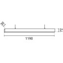 LED linijinis šviestuvas, 50W, juodas, nesujungiamas, neutrali balta šviesa