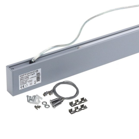 LED linijinis šviestuvas, 50W, sidabrinis, nesujungiamas, neutrali balta šviesa