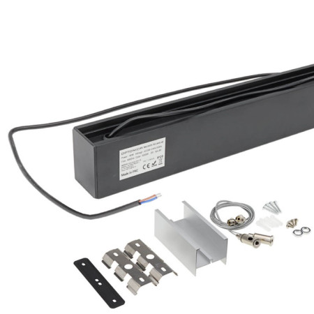 LED linijinis šviestuvas, 40W, juodas, sujungiamas, 5 metai garantija, šalta balta šviesa