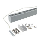 LED linijinis šviestuvas, 40W, sidabrinis, sujungiamas, 5 metai garantija, šalta balta šviesa