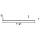 LED linijinis šviestuvas, 40W, sidabrinis, sujungiamas, 5 metai garantija, šalta balta šviesa