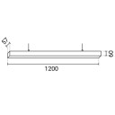 LED linijinis šviestuvas, 40W, juodas, 3 metai garantija, neutrali balta šviesa