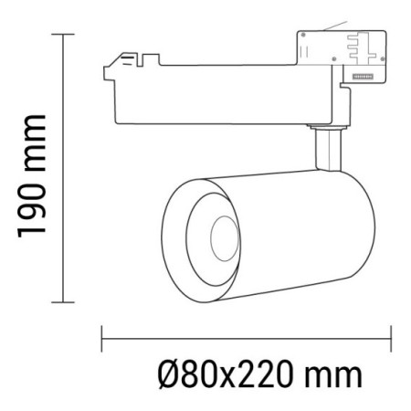 LED bėginis šviestuvas, 3F, 35W, 3850Lm, baltas, šalta balta šviesa