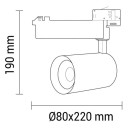 LED bėginis šviestuvas, 3F, 35W, 3850Lm, baltas, šalta balta šviesa