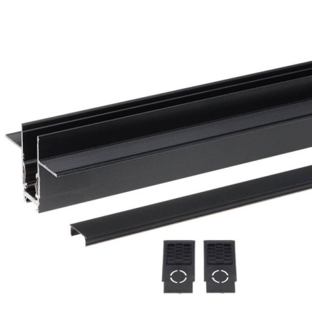 LED magnetinė sistema R15B, plotis 1.9cm, įmontuojama, juoda, ilgis 1.5m