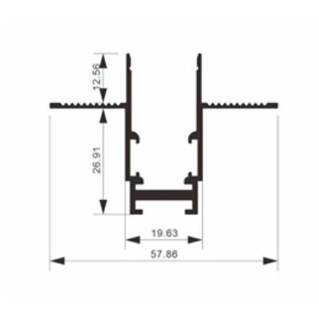 LED magnetinė sistema R15B, plotis 1.9cm, įmontuojama, juoda, ilgis 1.5m