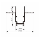 LED magnetinė sistema R15B, plotis 1.9cm, įmontuojama, juoda, ilgis 2m