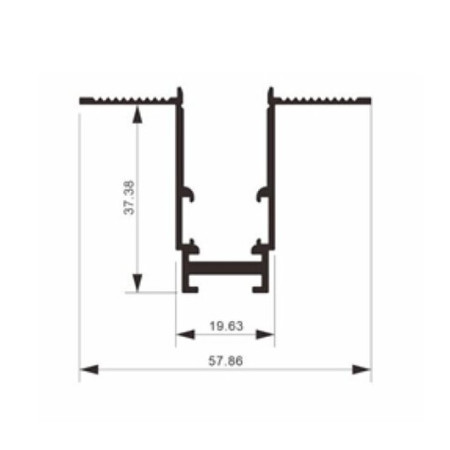 LED magnetinė sistema R15, plotis 1.9cm, įmontuojama, juoda, ilgis 1.5m